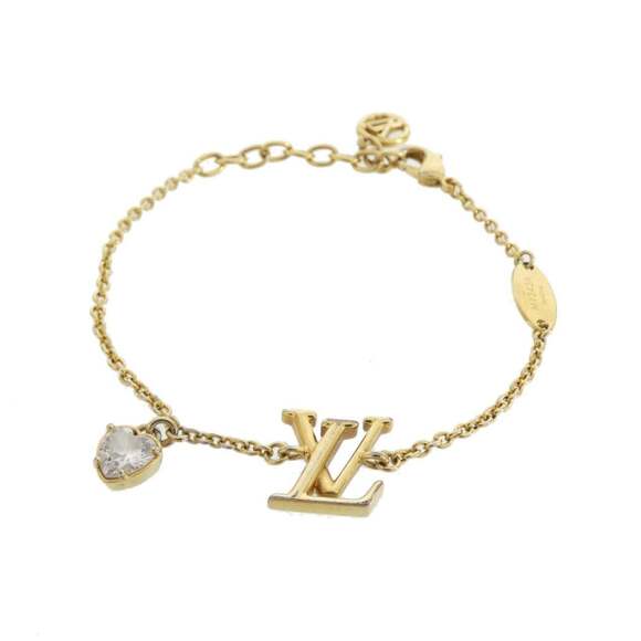 LOUIS VUITTON Gold Heart Charm Bracelet